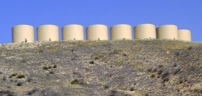 Los Angeles County and Southern California water storage tanks